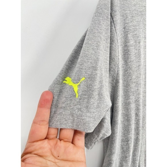 Puma Shirt Mens M  Gray Spell Out Logo Graphic Tee - Picture 6 of 7